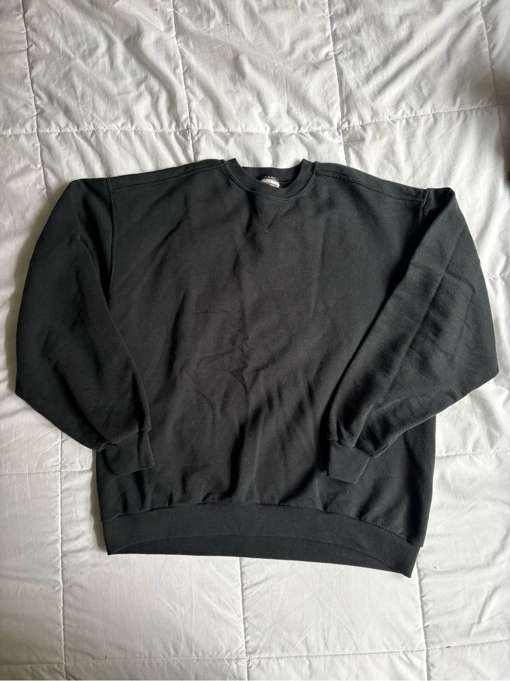 Jerzees Black Crewneck Sweatshirt - Classic Pullover